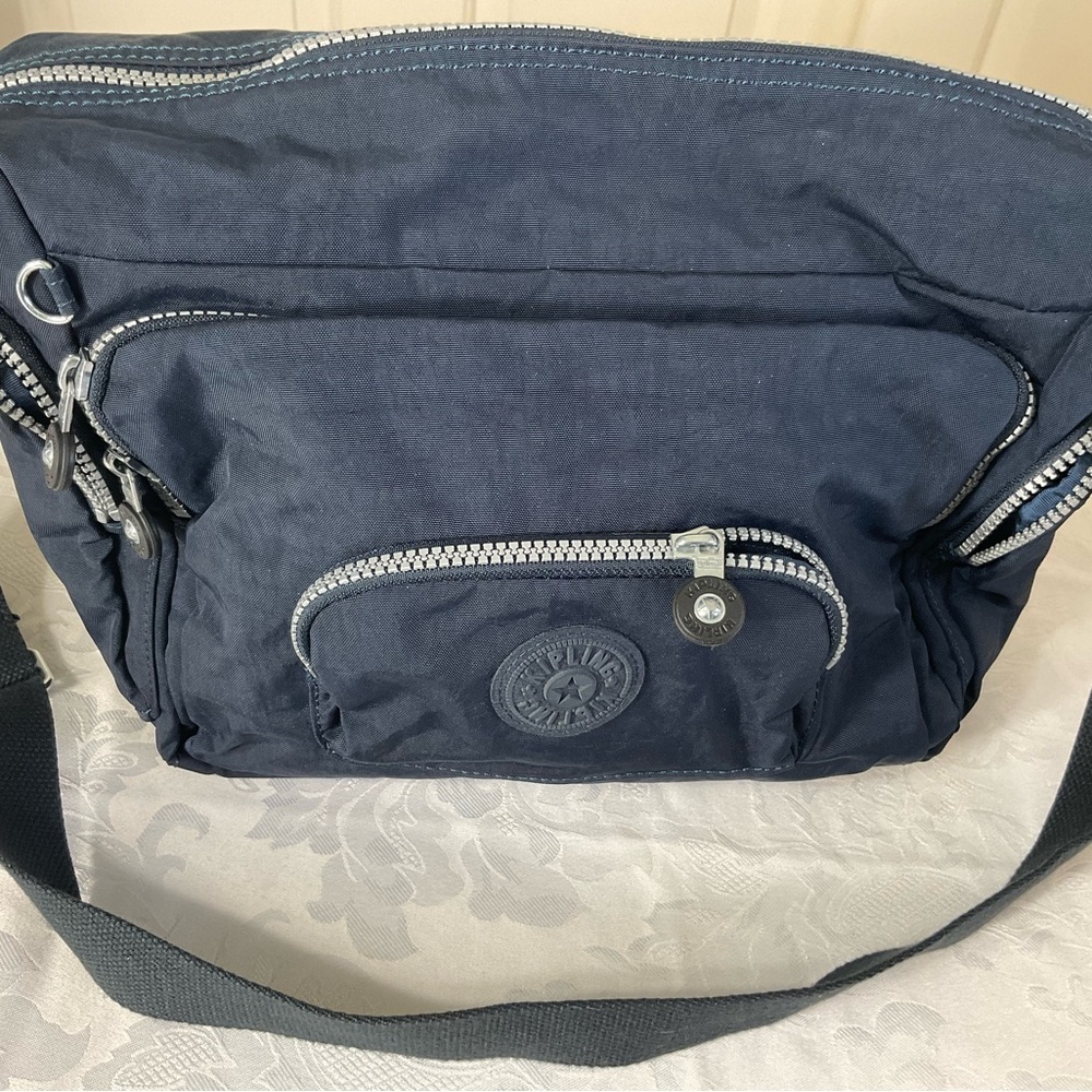 Kipling Crossbody Bag  Blue Nylon New Without Tags - Picture 5 of 9